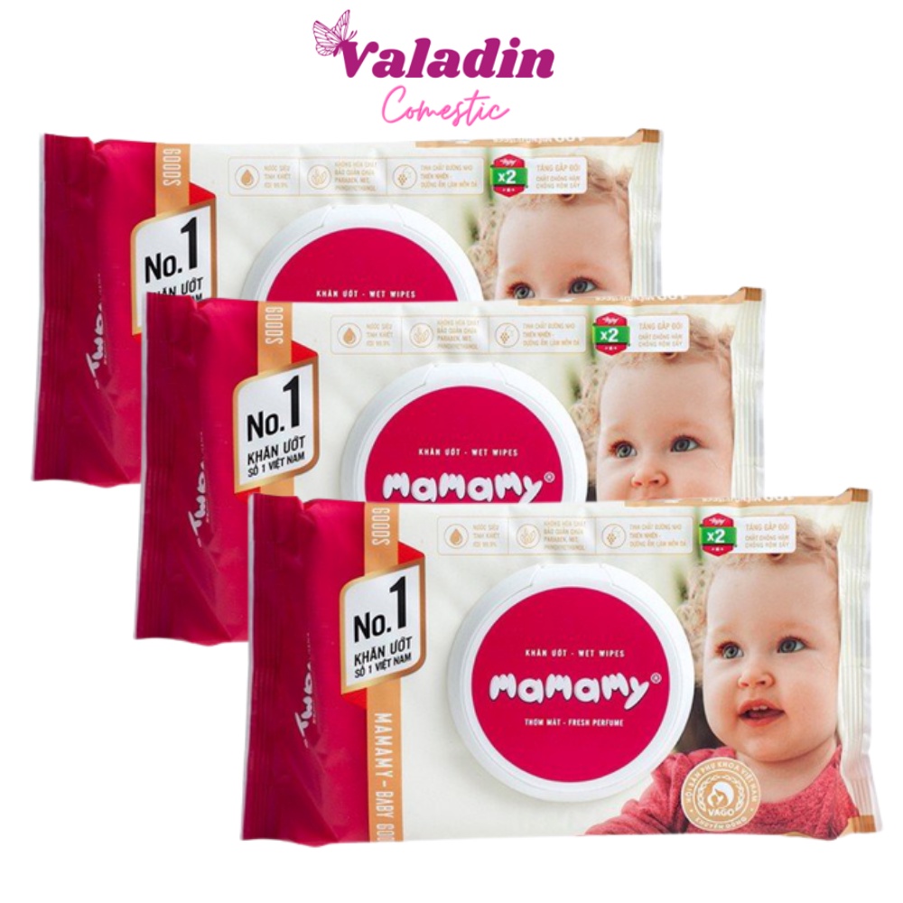 Khăn ướt cho bé MAMAMY Wet Wipes (Bịch 30 - 80 Miếng) / Khăn giấy ướt