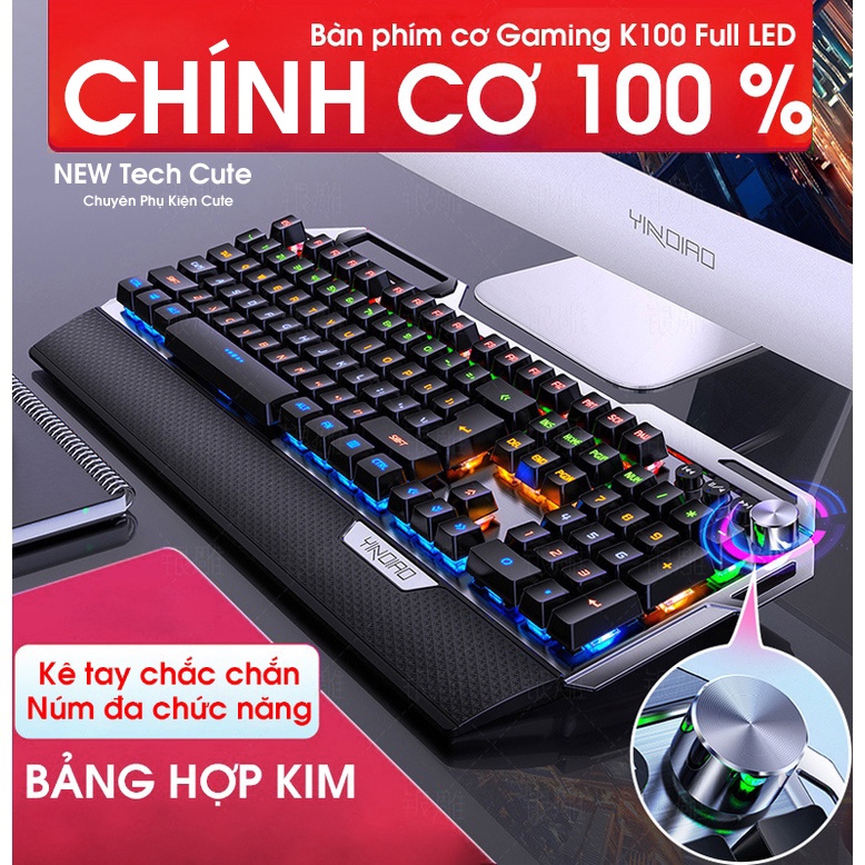 Bàn Phím Máy Tính, bàn phím Chuẩn Cơ Gaming K100 Full LED | Siêu Phẩm Làm Mưa Làm Gió Cho Anh Em Game Thủ