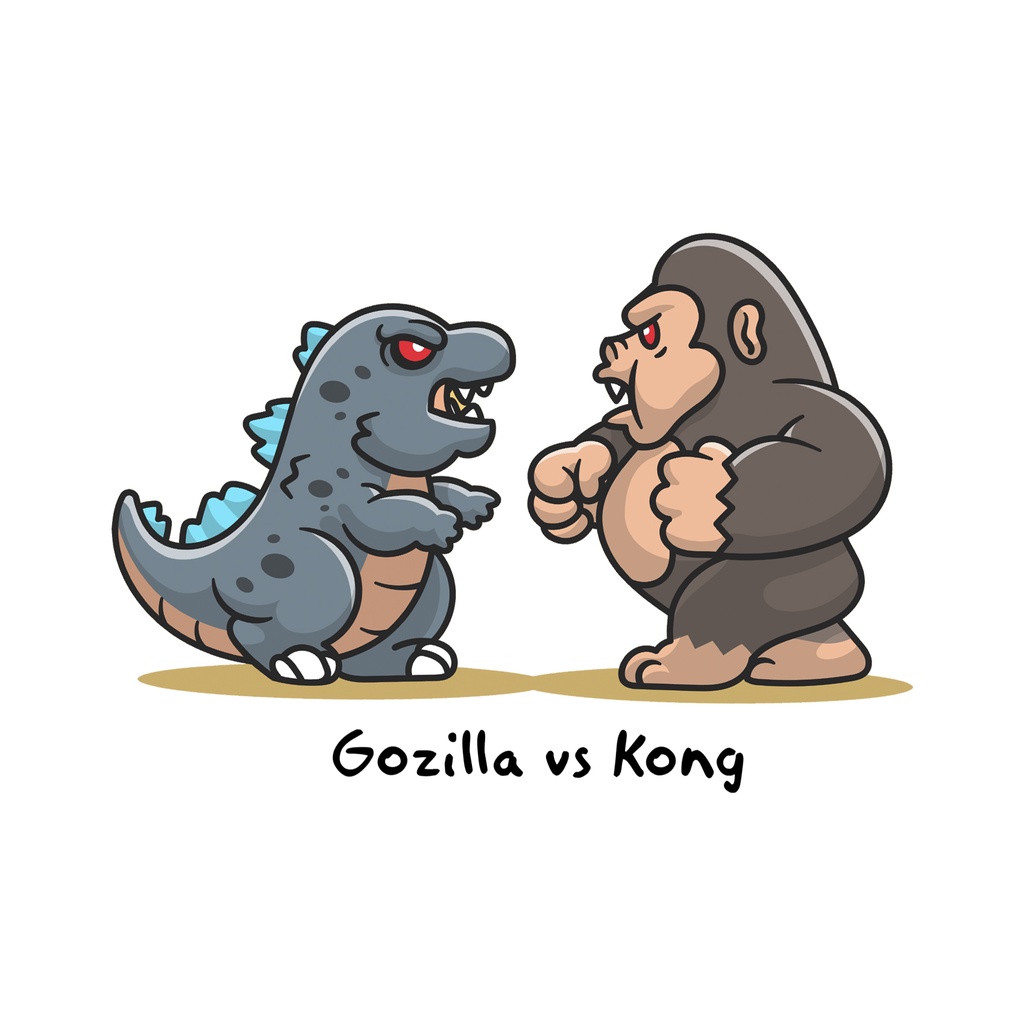 Áo thun phông Unisex Form rộng ngắn tay in hình Godzilla & Kong Fullsize | BigBuy360 - bigbuy360.vn