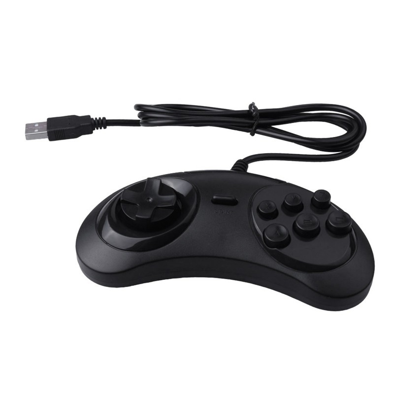 Tay Cầm Chơi Game 6 Nút Usb Cho Sega Bằng Nhựa # G0Vn