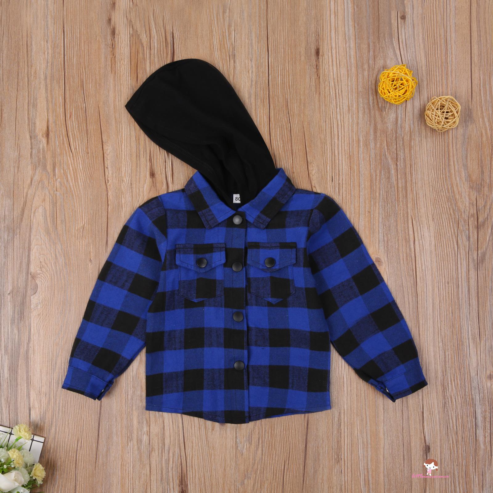 Áo Khoác Hoodie Kẻ Sọc Vuông Thời Trang Cho Bé 7-0 - 4 Tuổi