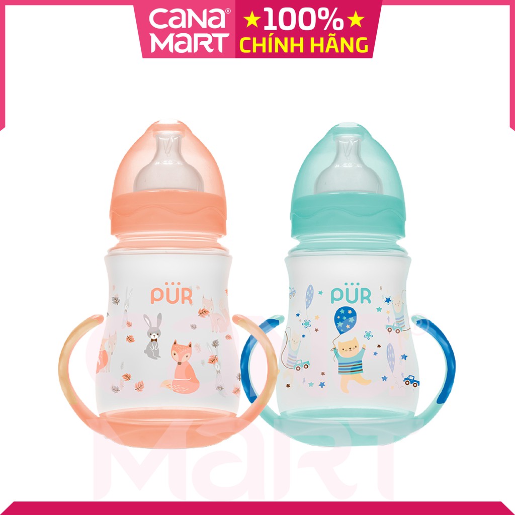 Bình sữa cho bé cổ rộng có quai phía đáy (250ml), không chứa BPA