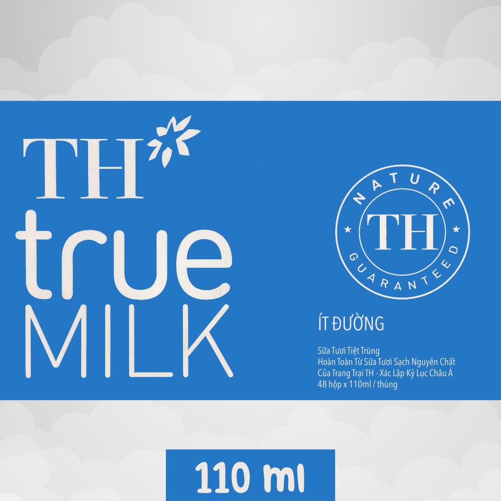 [SIÊU RE] Thùng sữa tươi tiệt trùng TH True Milk 180mlx48. (Ít đường, có đường)