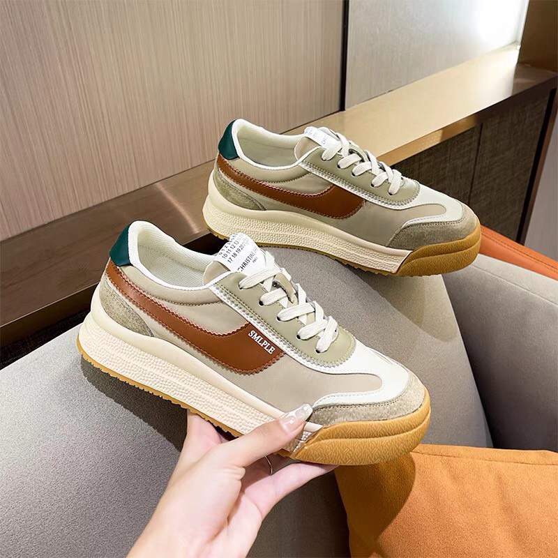 Giầy thể thao nữ da lộn SIMPLE mix mầu siêu tinh tế
