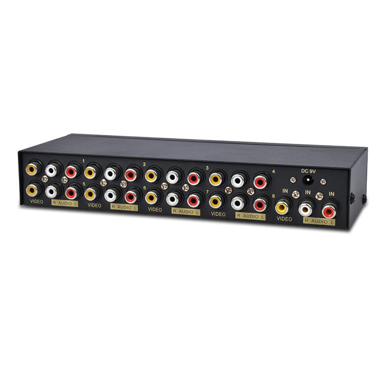 BỘ CHIA TÍN HIỆU AV 1 RA 8 FJ-108AV - CHIA ÂM THANH HÌNH ẢNH MỘT ĐƯỜNG RA 8 ĐƯỜNG, CHẤT LƯỢNG ĐẦU RA KHÔNG THAY ĐỔI