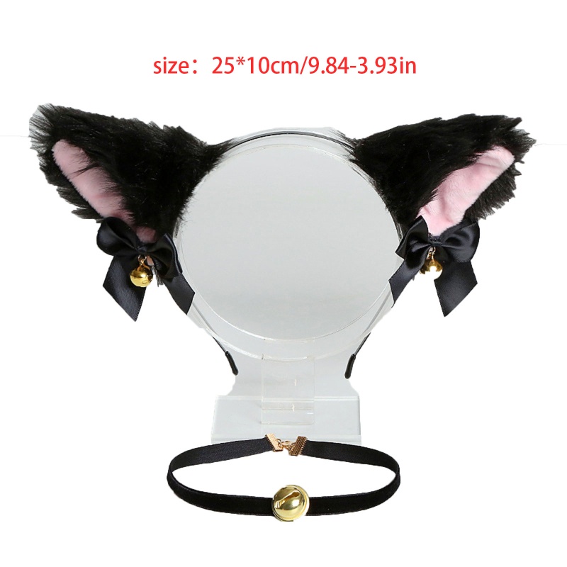 Set Vòng Cổ + Băng Đô Tai Mèo Hóa Trang Halloween Xixi