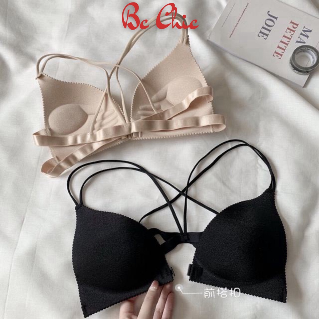 Áo Lót Nữ Nâng Ngực , Áo Ngực Nữ 2 dây đan chéo lưng móc cài trước tôn vòng một gợi cảm mẫu B810 BC_CHIC LINGERIE