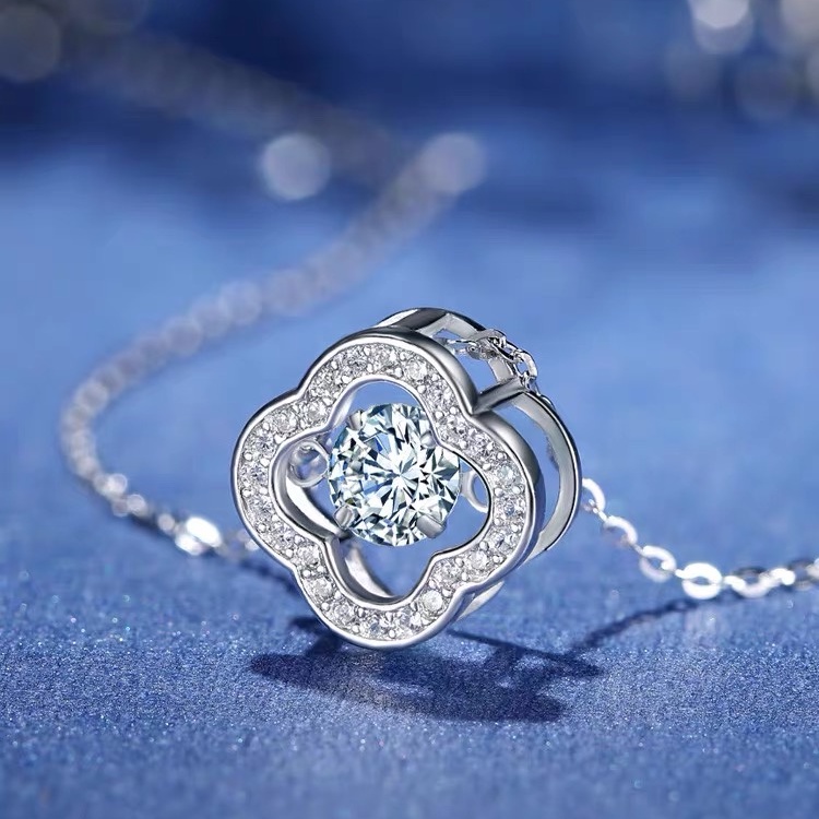 Vòng cổ xương quai xanh mặt Moissanite 925 1 carat quà tặng sinh nhật