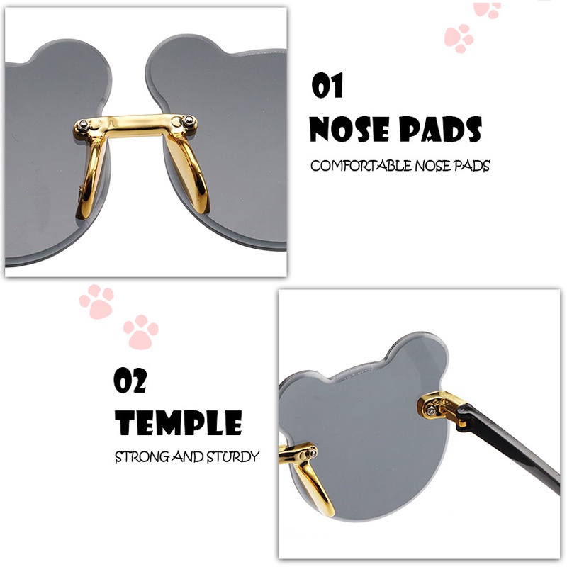 Kính mát thời trang chống tia uv hình chú gấu xinh xắn dành cho bé