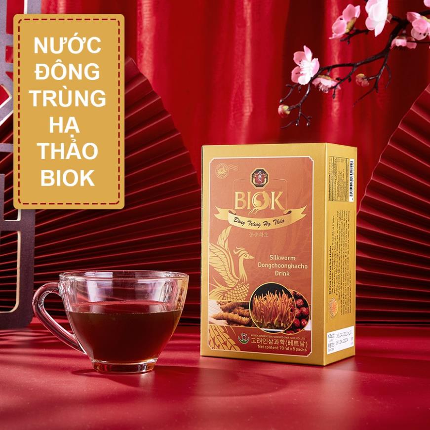 [Freeship Extra] Nước uốngNước đông trùng hạ thảo Biok - Hộp nhỏ 5 gói * 70ml  [🔥 BioK🔥]