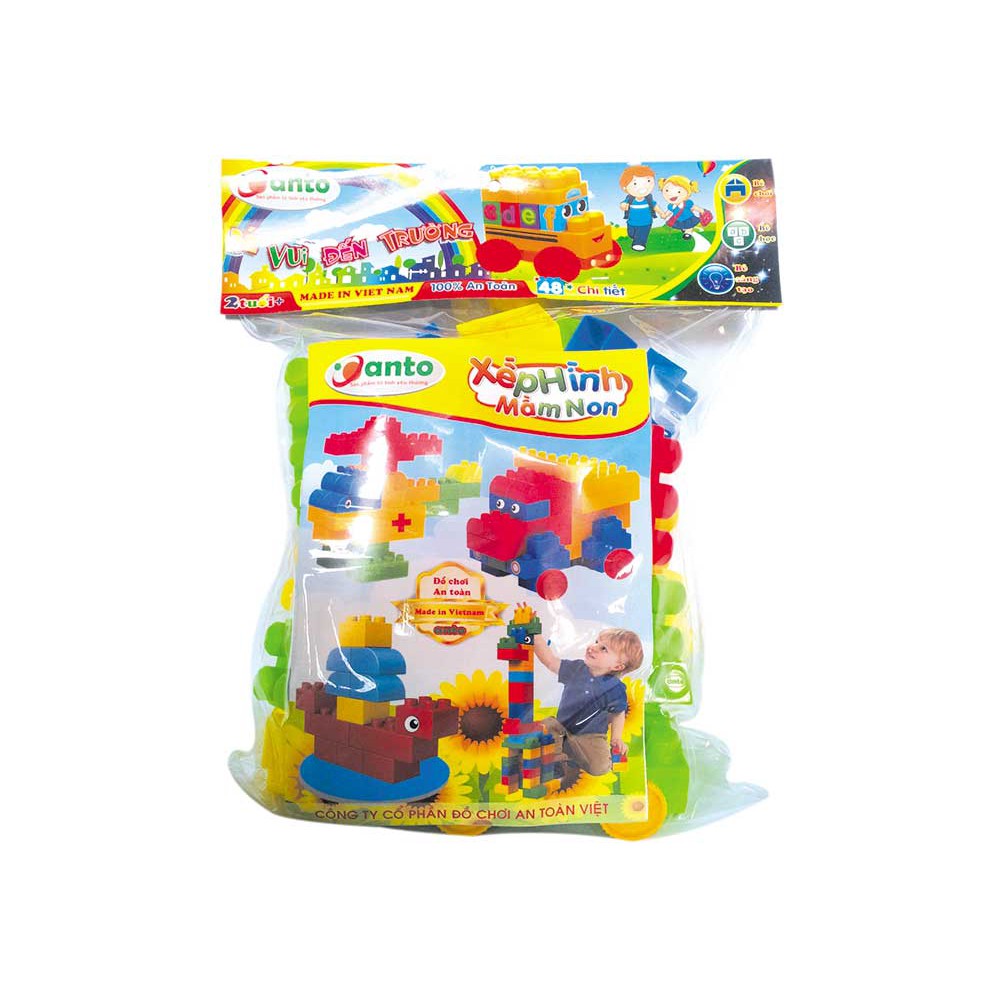 [Mã LIFETOYS1 giảm 30K đơn 99K] Bộ Đồ Chơi Xếp Hình Bé Vui Đến Trường 48 Chi Tiết Hàng Chính Hãng Sato