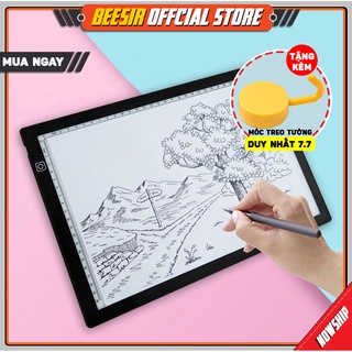 Bảng vẽ đèn led 3 cấp độ hắt siêu sáng có viền thước kẻ khổ a4