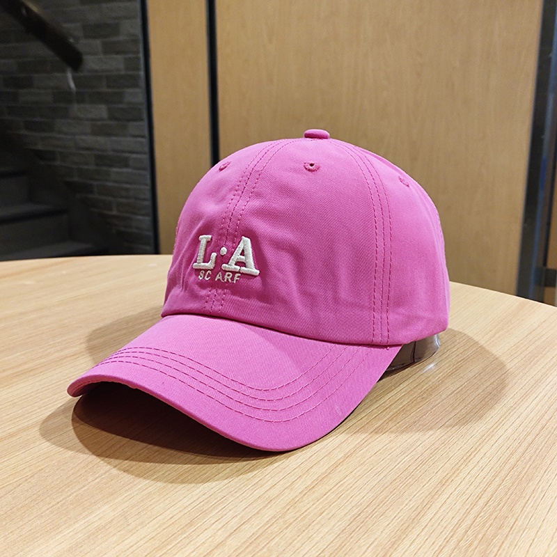 Mũ lưỡi trai mềm thêu chữ ba chiều màu xanh dương phong cách Hàn Quốc cho nữ