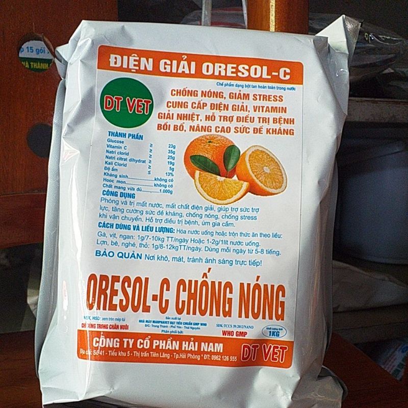Điện giải oresol c chống nóng, mất nước, mất chất điện giải cho chó mèo lợn gà vịt chim...