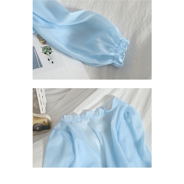 Áo Khoác Voan Dáng Ngắn Cột Dây Xinh Xắn Thời Trang Mùa Hè Cho Nữ