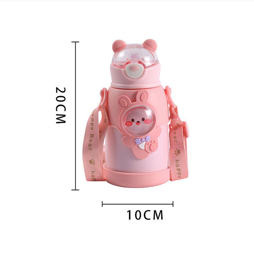 Bình Nước Giữ Nhiệt 500ml Có Ống Hút Họa Tiết Dễ Thương