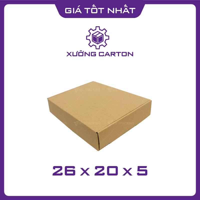 26x20x5 - 25 hộp carton nắp gài hông