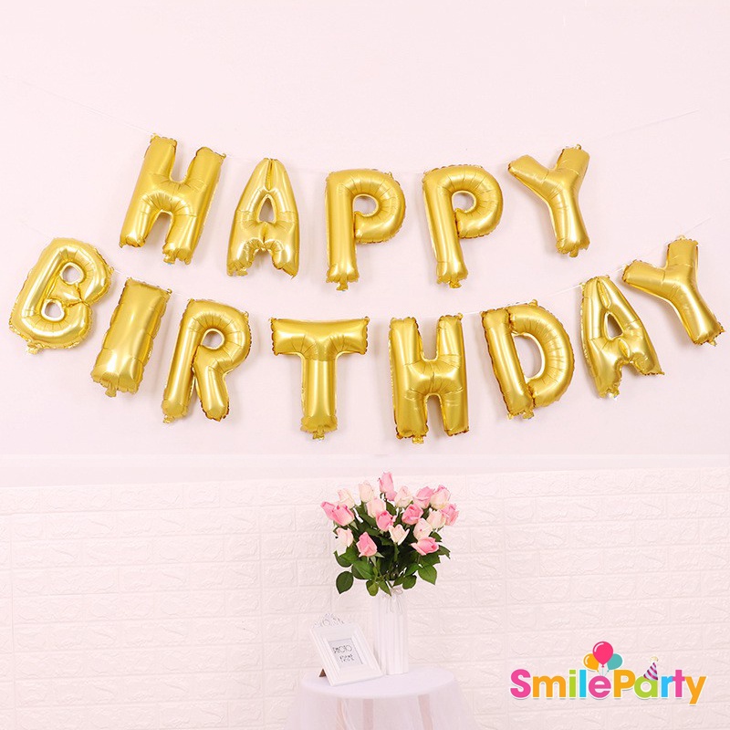 [Mới] Bộ bóng chữ Happy Birthday Trang Trí Sinh Nhật Thôi Nôi