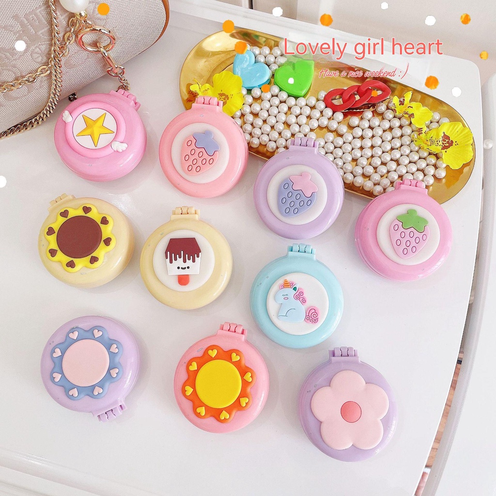 Lược Chải Tóc Túi Khí Mát Xa Trang Điểm Hình Hoạt Hình Dễ Thương Có Thể Gấp Gọn