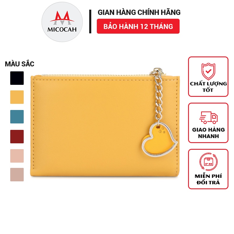 Ví Nữ Ngắn Mini Cầm TayGập 2 Nhỏ Gọn Móc Khóa Trái Tim Dễ Thương Đẹp Giá Rẻ TL06 - Micocah Mall