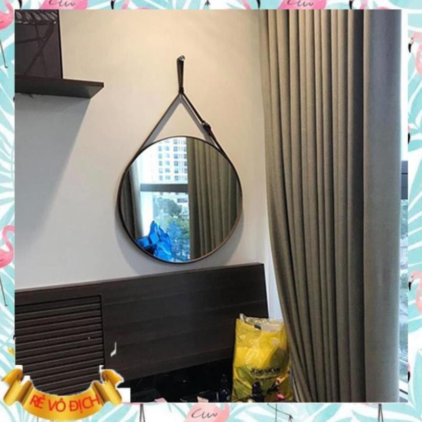 Gương Tròn Treo Tường Viền Dây Da Cao Cấp, Bảo Hành Gãy Vỡ Đổi Mới 100% , Mirror 360