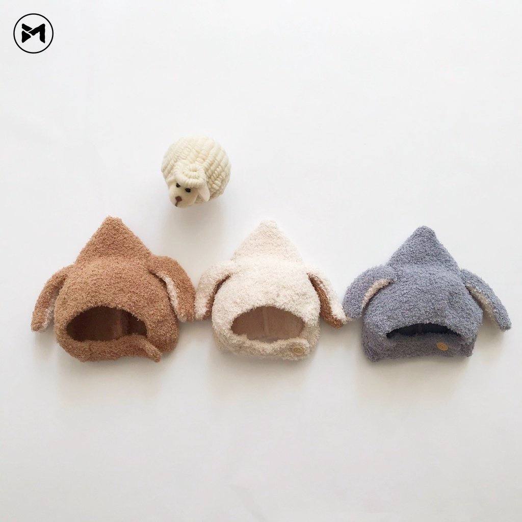 Mũ Tai Thỏ Bằng Lông Nhung Dễ Thương Xinh Xắn Dành Cho Bé 3-24 Tháng Tuổi