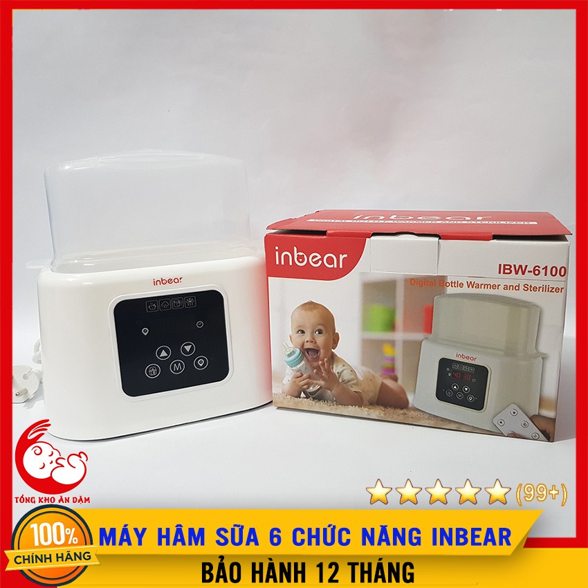 Máy Hâm Sữa, Tiệt Trùng Điện Tử INBEAR 6 Chức Năng Bằng Hơi Nước Kèm Bộ Cọ Bình Sữa - 8938538861027