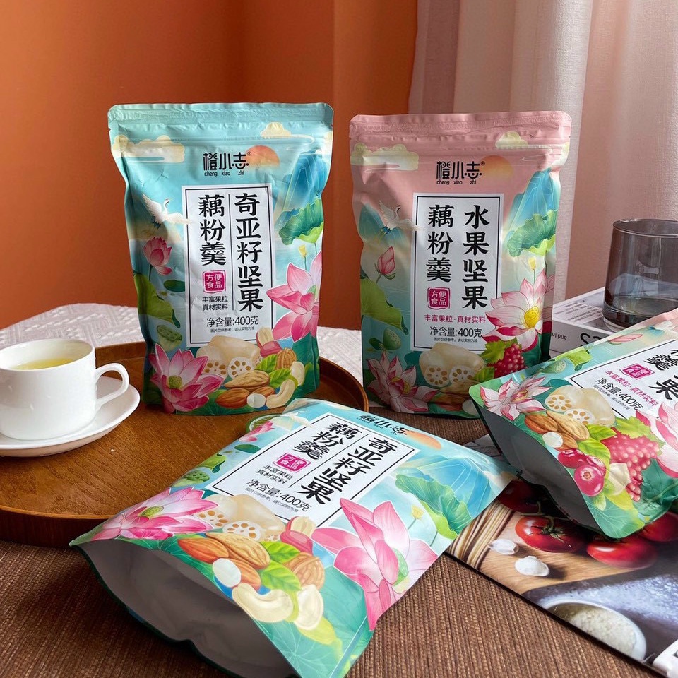 HOT - Bột củ sen mix hạt dinh dưỡng, dưỡng nhan thanh mát ngủ ngon tiện lợi, tốt cho sức khoẻ Hongkong gói 400gam