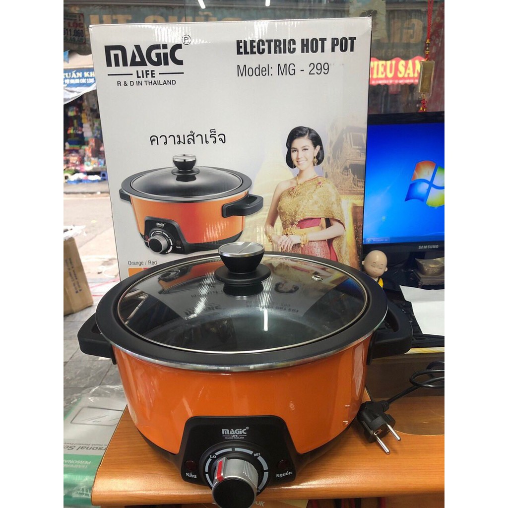 Lẩu Điện Đa Năng Magic Life MG299- Lòng Rời Vung Kính Cao Cấp 4L