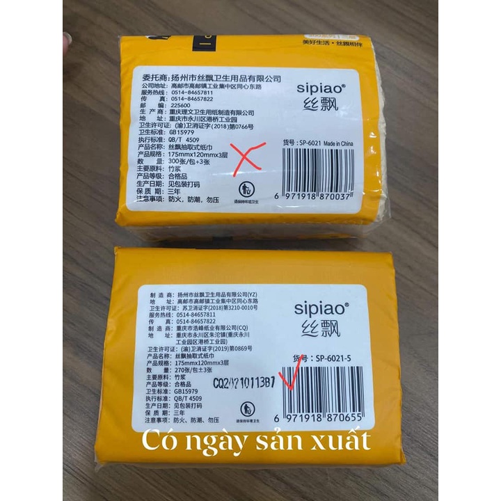 Gói Khăn Giấy Ăn Gấu Trúc Sipiao