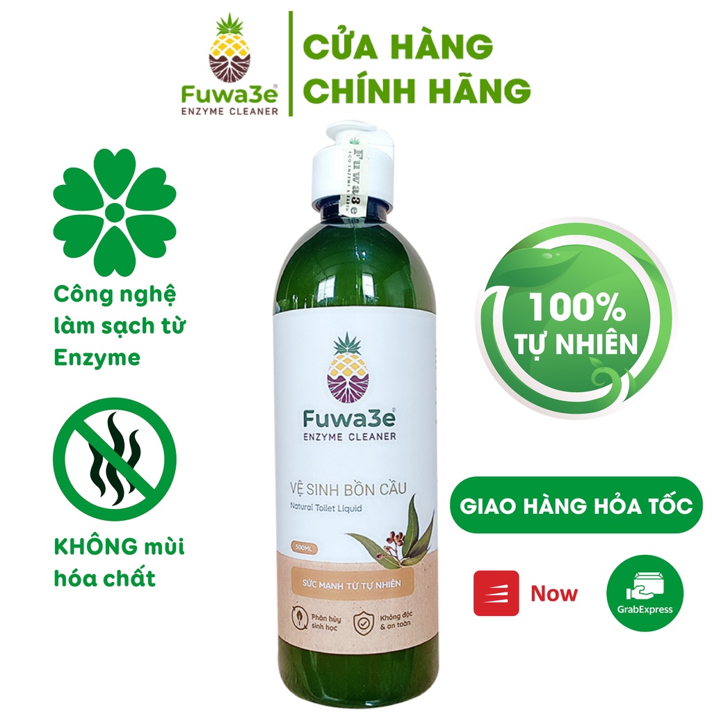 Nước tẩy bồn cầu Fuwa3e hữu cơ diệt khuẩn với tinh chất khuynh diệp 500ml