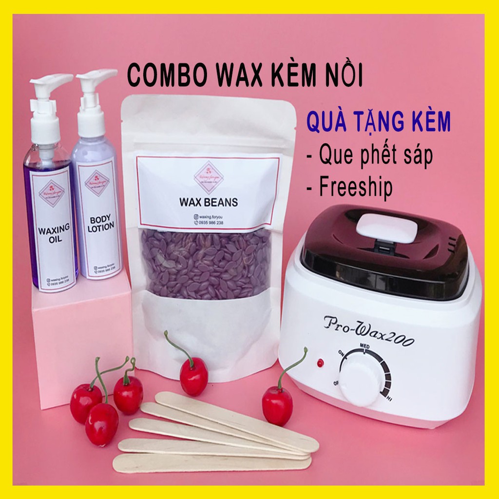 Combo wax lông nóng kèm nồi đun chuyên dụng