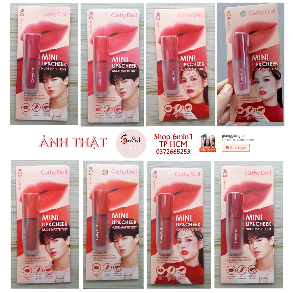 [HOT] Son Kem Cathy Doll Mini Lip And Cheek Nude Matte Tint 2.1g