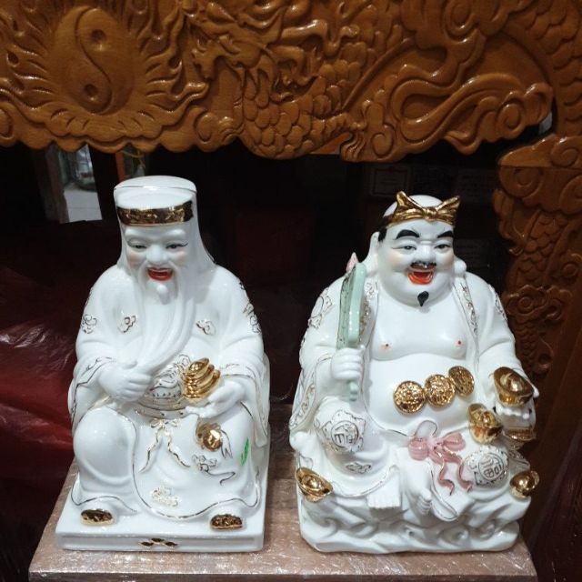 Cặp tài địa sứ cao cấp đức hóa có con cọp cao 22cm