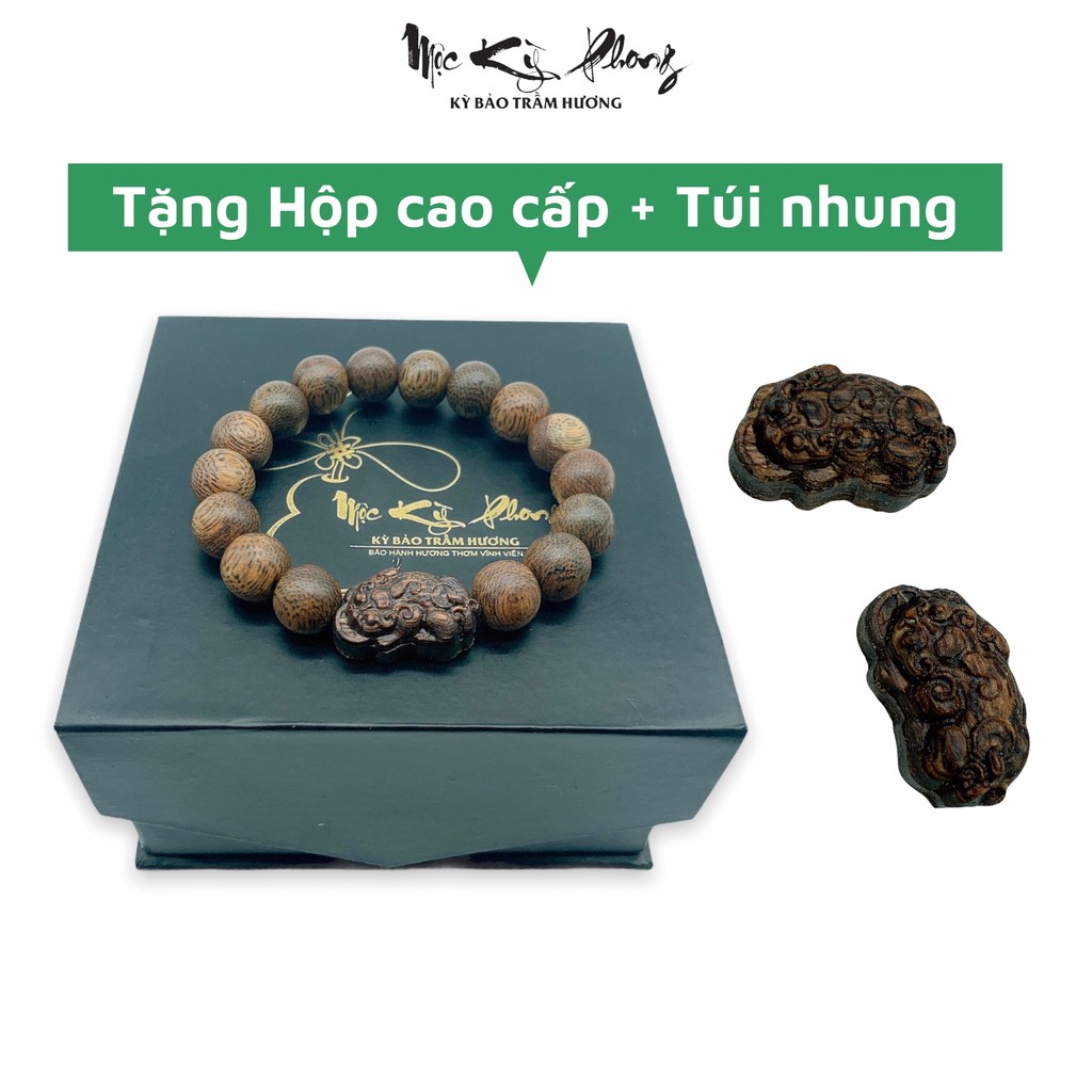 Vòng Trầm Hương 8/10/12mm Mix Tỳ Hưu MỘC KỲ PHONG - Hàng Tự Nhiên Bảo Hành Trọn Đời