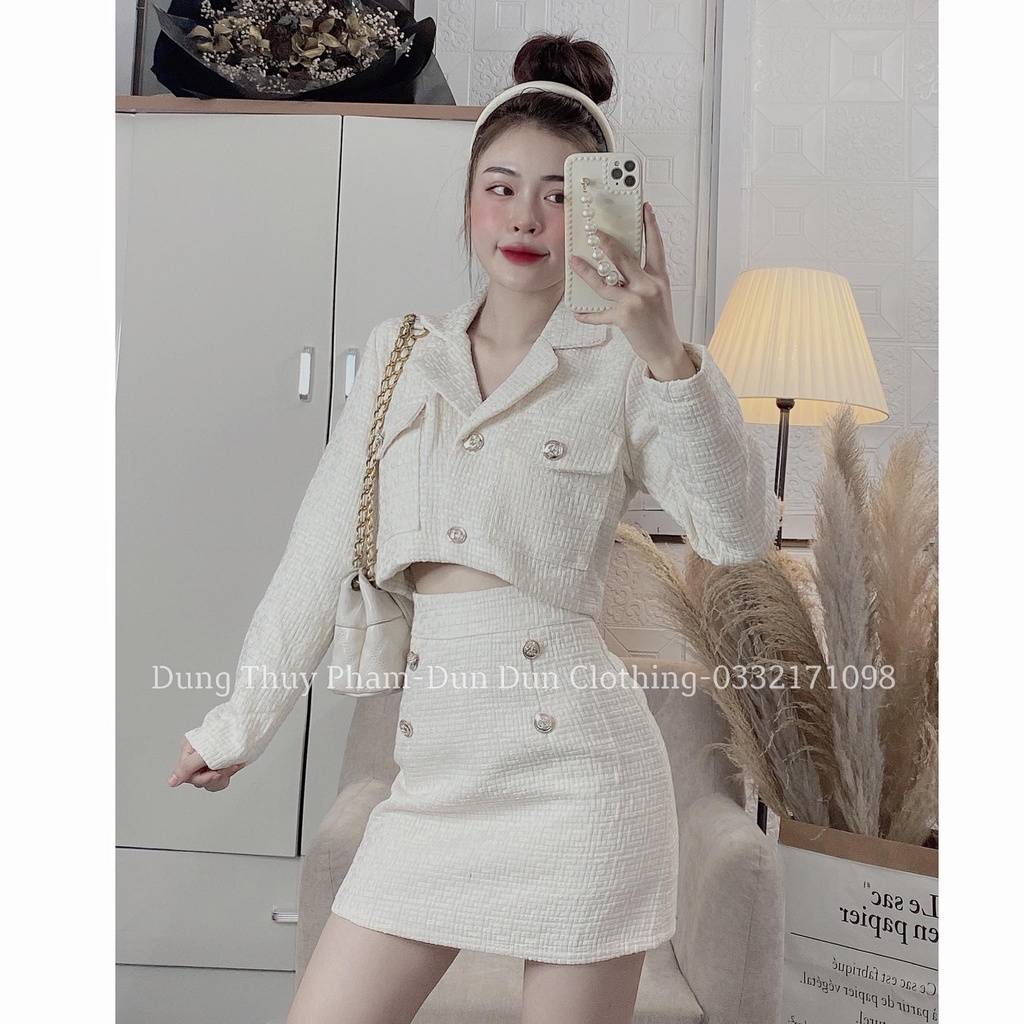 Set vest dạ siêu sang dạ mềm