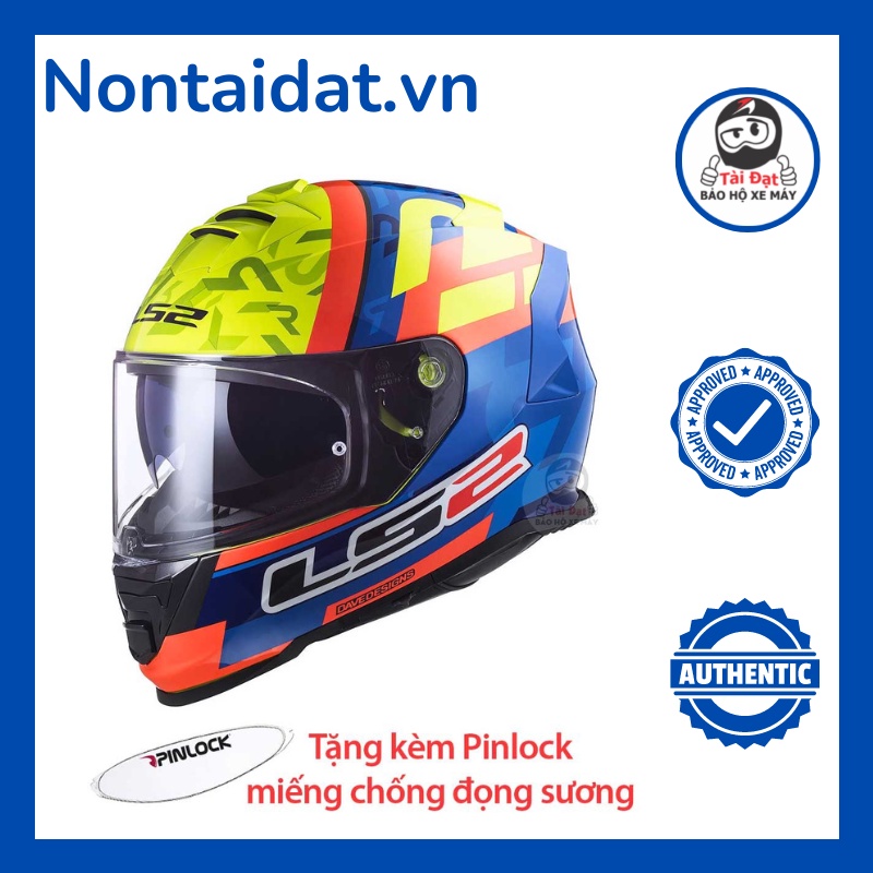 Mũ bảo hiểm fullface 2 kính LS2 FF800 Storm Salvador đến từ Tây Ban Nha đi moto xe máy