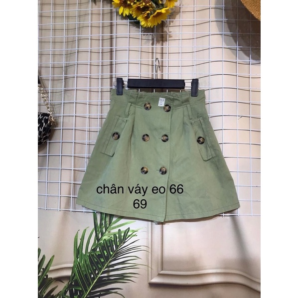 chân váy kaki xanh bơ