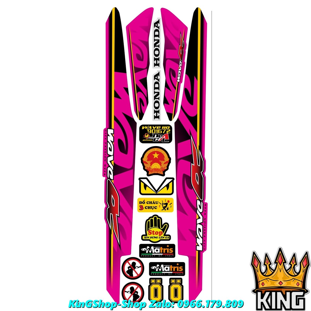 Tem Rời Wave 110cc, Tem Dán Xe 110cc 1 Mặt V11  -Ảnh Thật -#Temxemay#Decal #Wave #Wave110 #Wave110cc