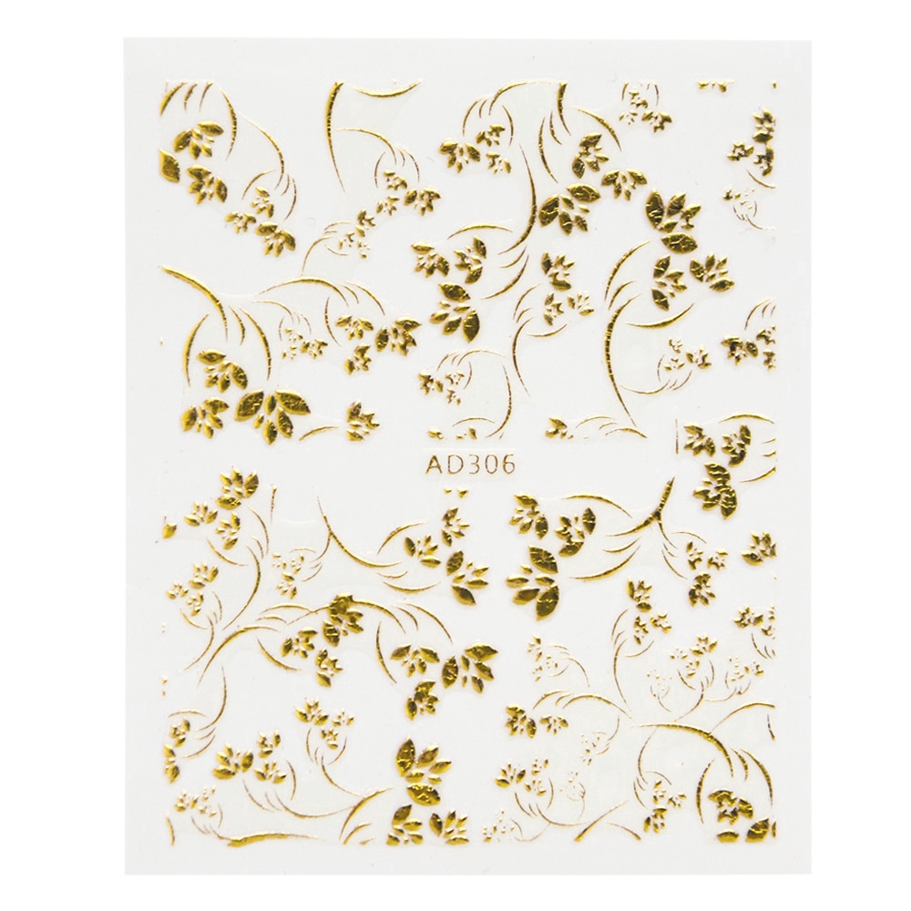 Bộ 20 nhãn dán hình hoa 3D màu vàng dùng trang trí móng tay DIY