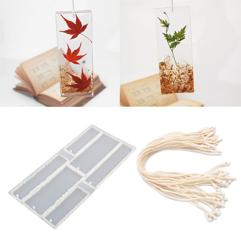 Khuôn Silicone Làm Thẻ Đánh Dấu Sách Hình Chữ Nhật Tiện Dụng