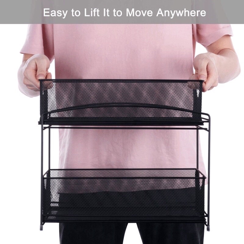 Kệ đứng để tài liệu 2 ngăn, khay vuông 2 tầng đa năng