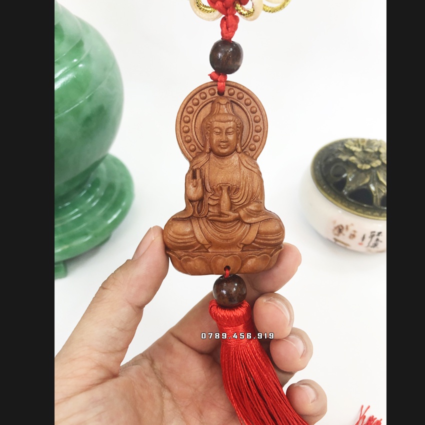 Dây Treo Tượng Phật Quan Âm Trên Xe Ô Tô Bằng Gỗ Giá Rẻ