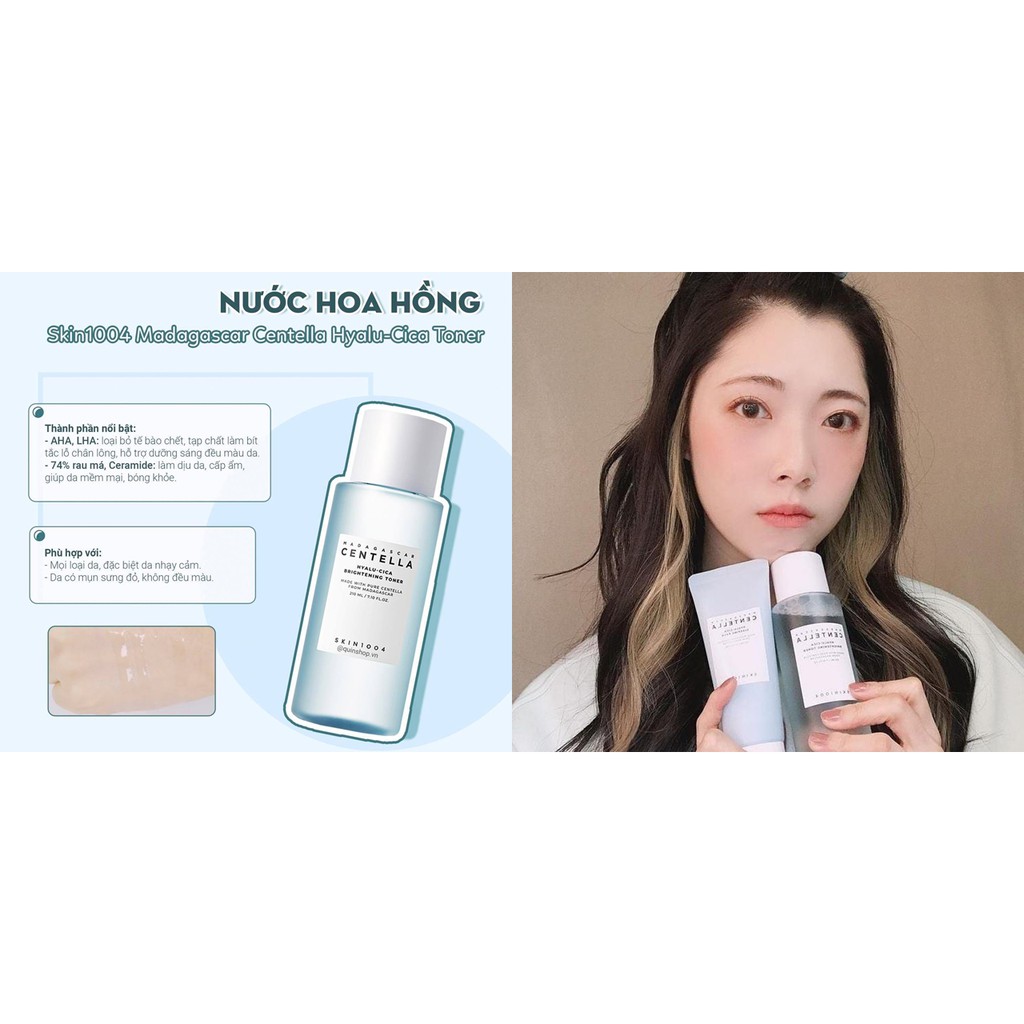 Nước Hoa Hồng Cấp Ẩm Sáng Da Skin1004 Madagascar Centella Hyalu Cica Brightening Toner 210ml