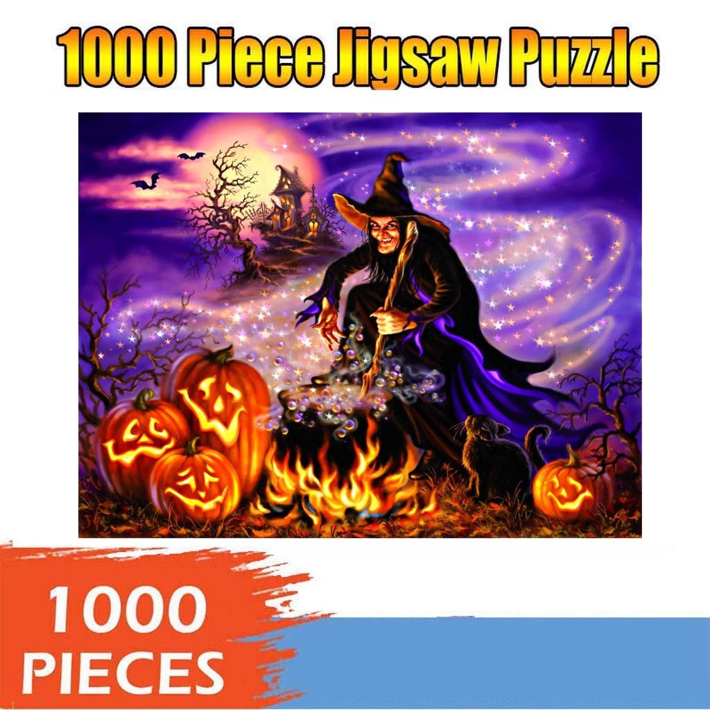 Bộ 1000 Miếng Giấy Xếp Hình Chủ Đề Halloween Độc Đáo