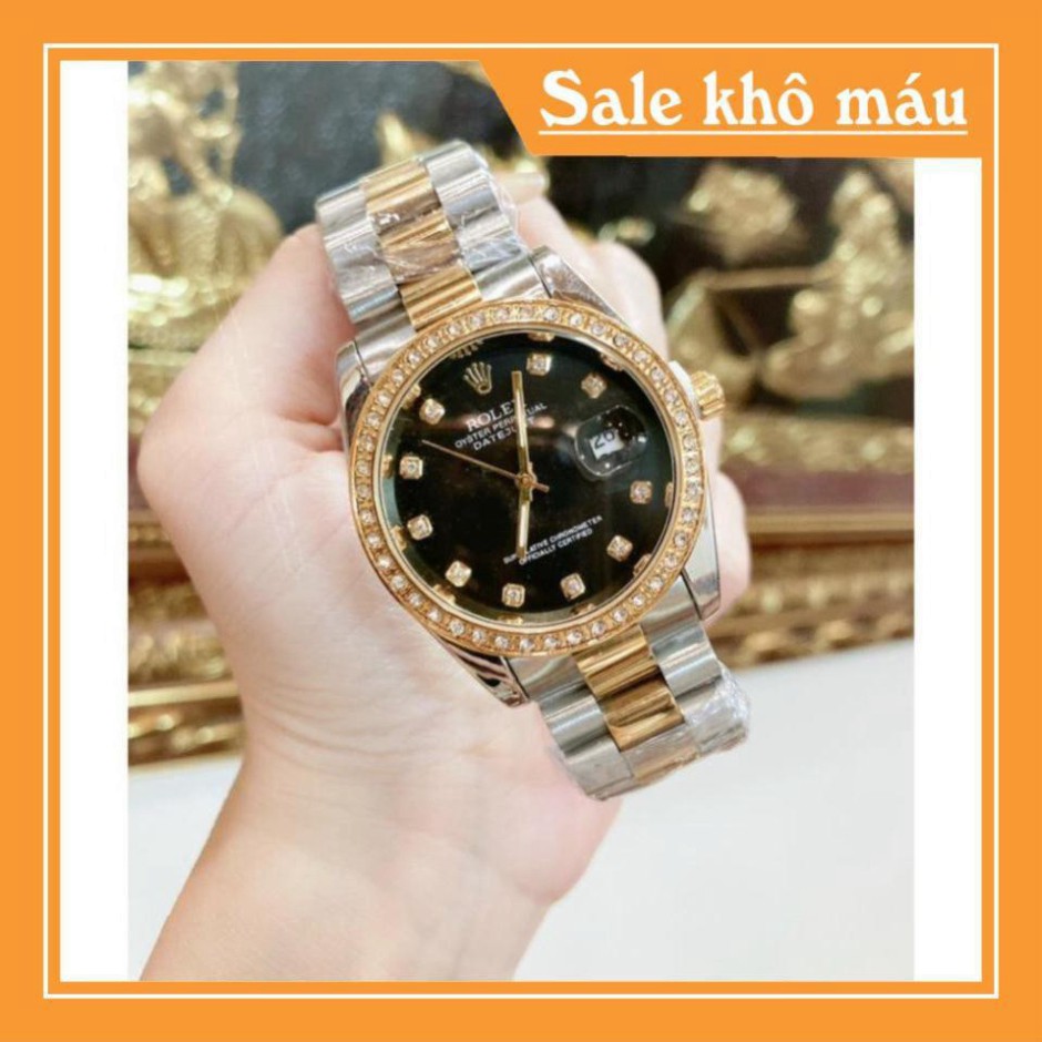 [Free Sip]  [Siêu Phẩm]  Đồng hồ Rolex Nam dây đức nguyên khối với thép không rỉ, mặt số la mã siêu sang -gmanwatch