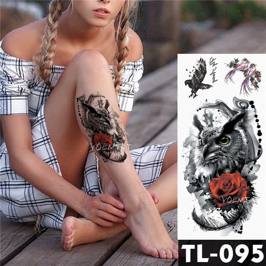 Hình Xăm Tạm Thời Henna Họa Tiết Hoa Hồng Chống Thấm Nước
