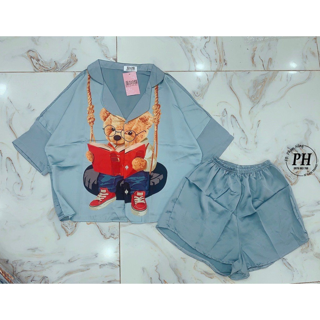 Bộ Đùi pijama Đùi Tay Dơi , phom rộng thoải Mái  -Chất lụa mango Mềm Mịn ( Kèm Video Thật )