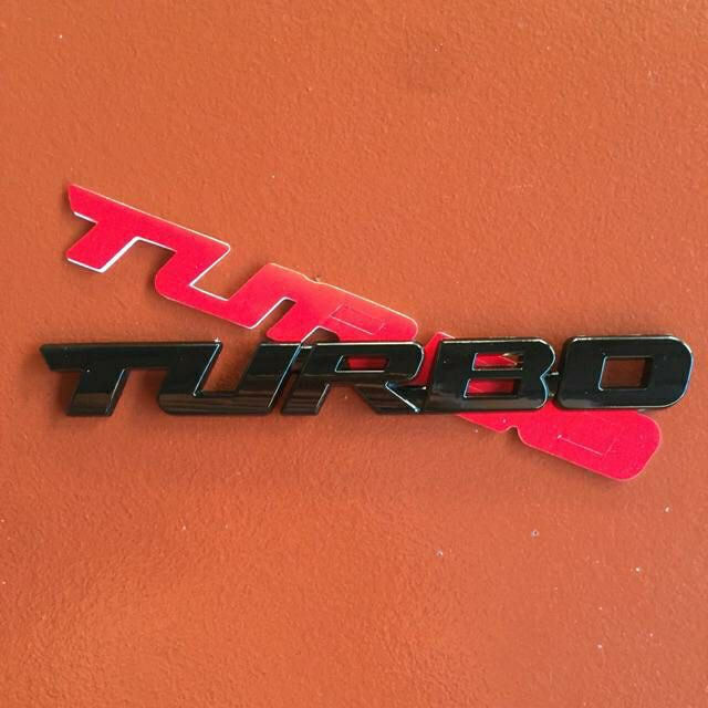 Logo Chữ TURBO 3D Kim Loại Trang Trí Xe 12x1,4 cm