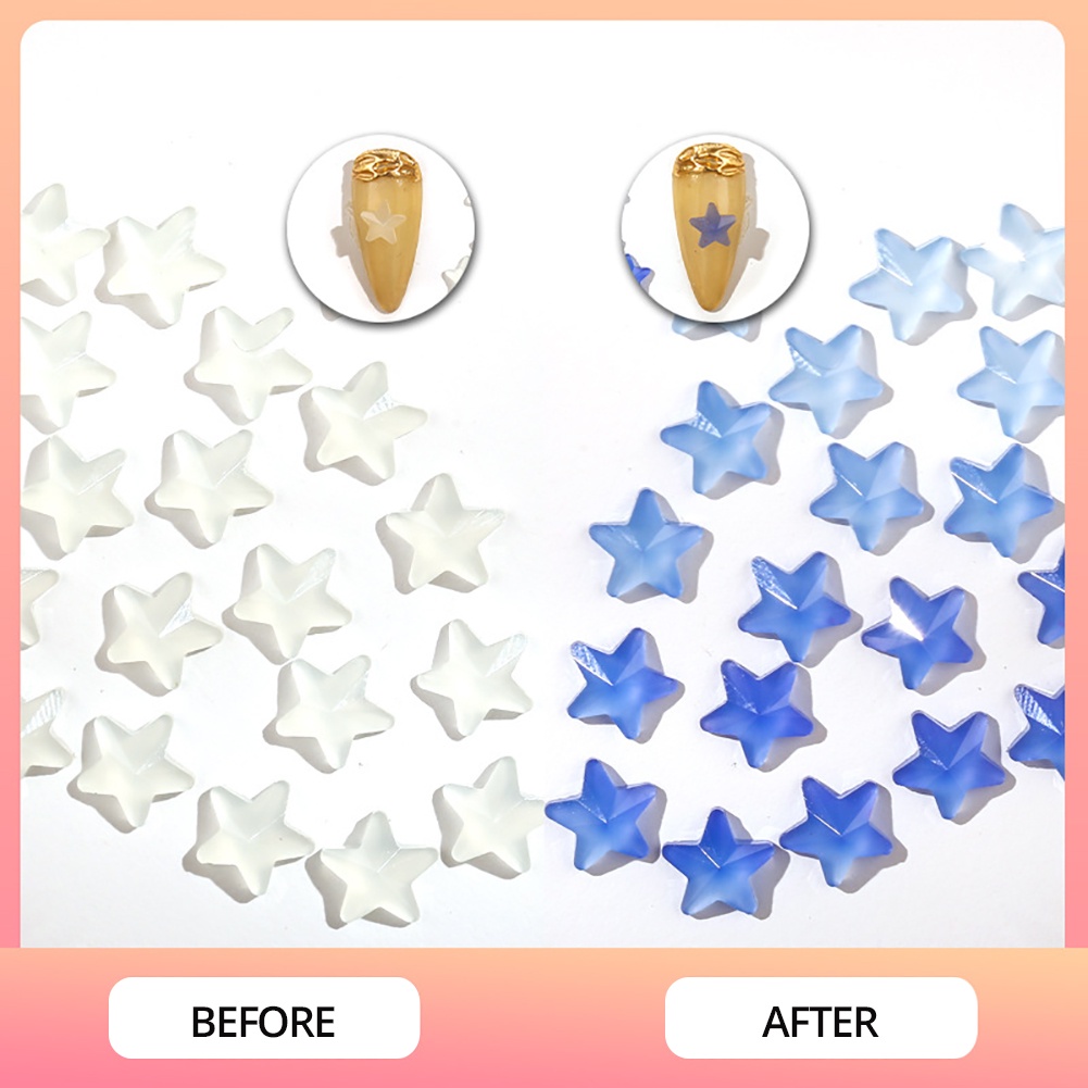 Phụ Kiện Trang Trí Móng Tay Trong Suốt Hình Hoa Đào Gấu Trái Tim Thay Đổi Màu Sáng Thần Kì Mùa Hè Mới Màu Xanh Lam Nhạt Trong Suốt Ma Thuậ